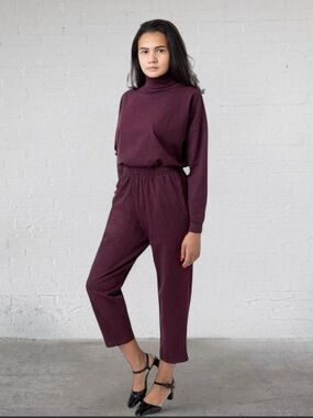 Los Angeles Apparel HEAVY JERSEY GARMENT DYE CASUAL PANTS IN PORT XS BRAND NEW